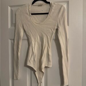 Abercrombie Cream Ribbed Women's body suit